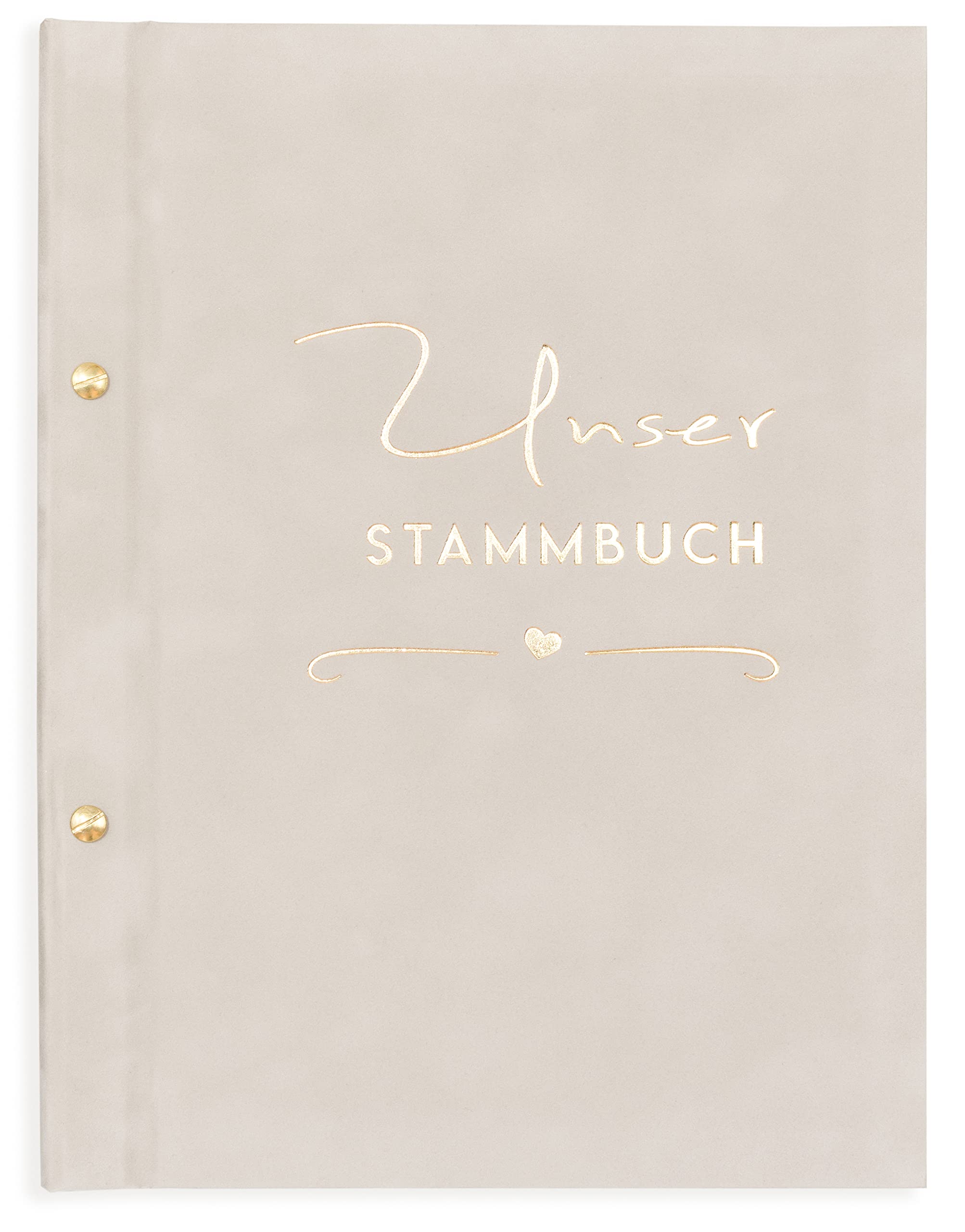 A4 Stammbuch Rina helles Grau Stammbuch der Familie Hochzeit Standesamt incl. 11 Prospekthüllen