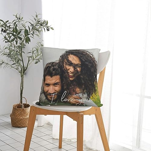 Miniatura 7 de Fundas de almohada personalizadas con imagen y texto, almohada personalizada de terciopelo de dos lados, 16 x 16 pulgadas, regalo personalizado para