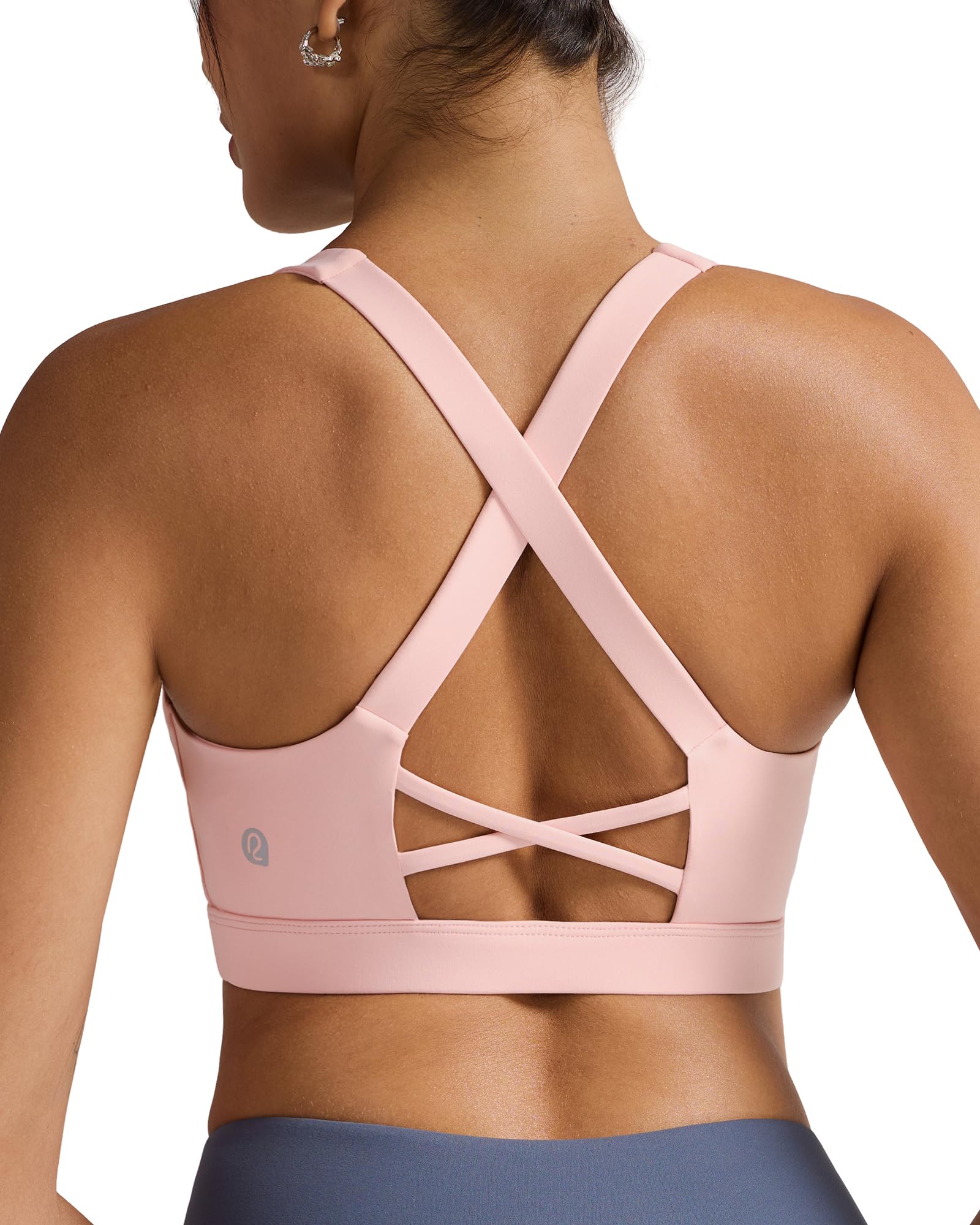 RUNNING GIRL Sports Bra for Women High Support,Molded Cup High Impact Sports Bras with Sewn in Pads