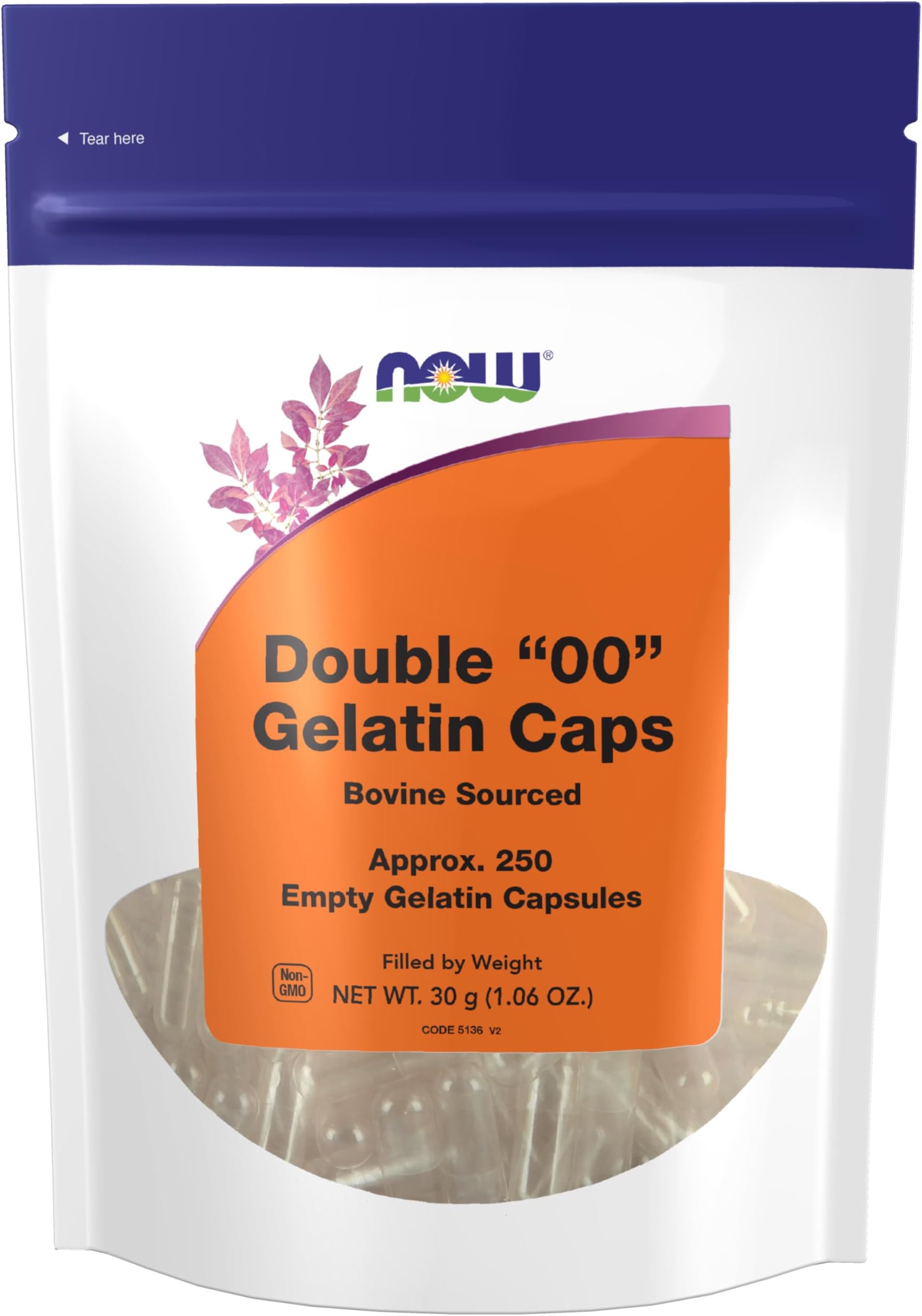 Double 00 Empty Gelatin Caps - 250 caps