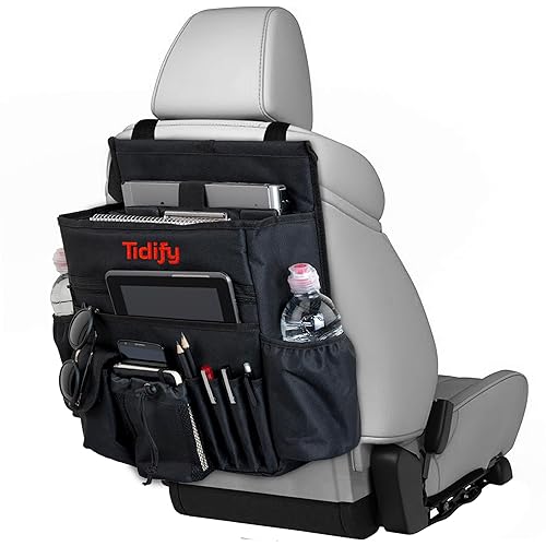 Back Seat Car Organizer with Dedicated Tablet and Laptop Storage Stabilizing Side Straps Soft Adjustable Shoulder Strap and Hardened Buckles Your Office Away from Office