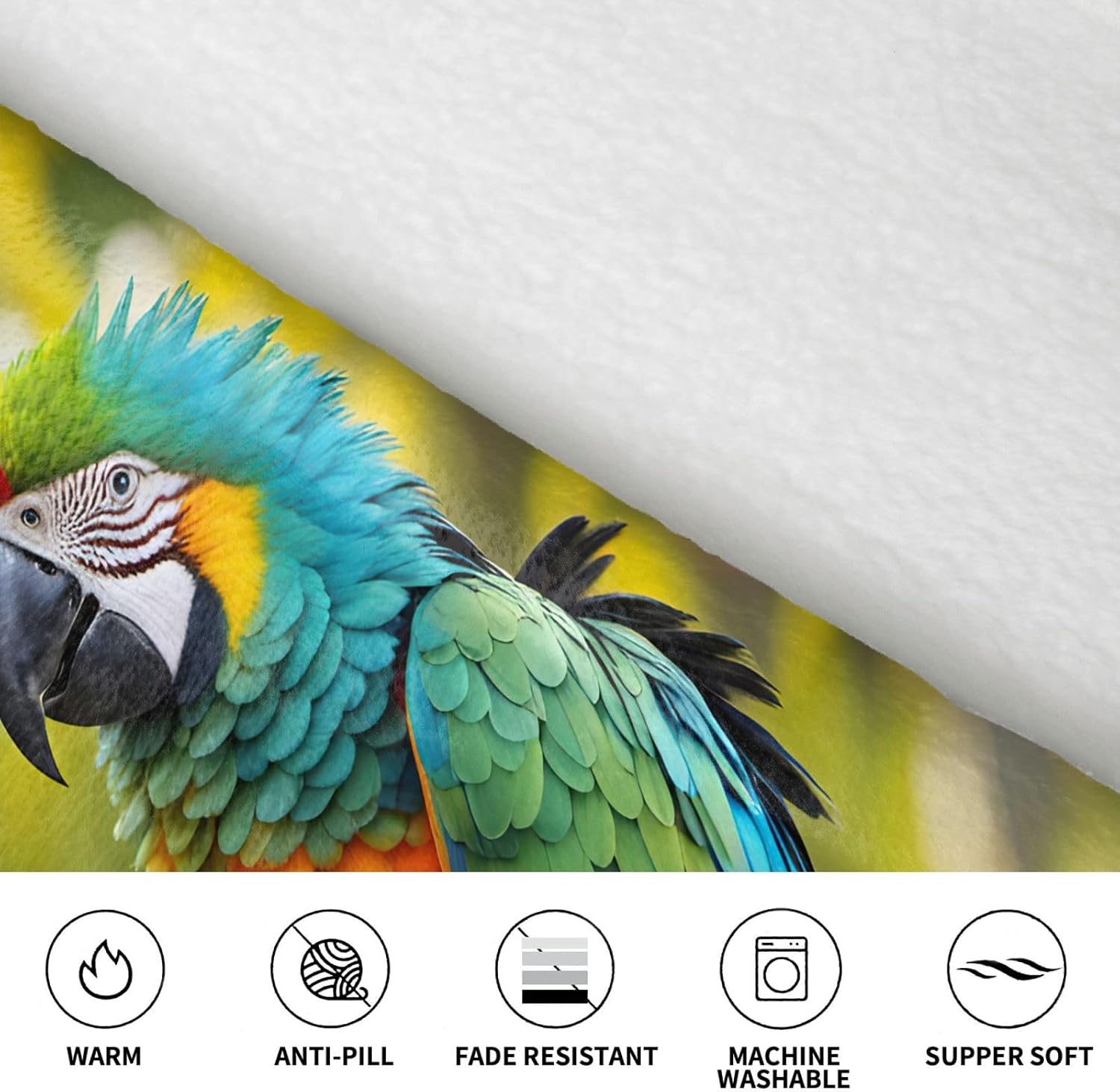 Fantastic Parrot Feather Print﻿ ﻿winter Cozy Blanket Hoodie Wearable With Sleevesfor Christmas New Year Loungewear