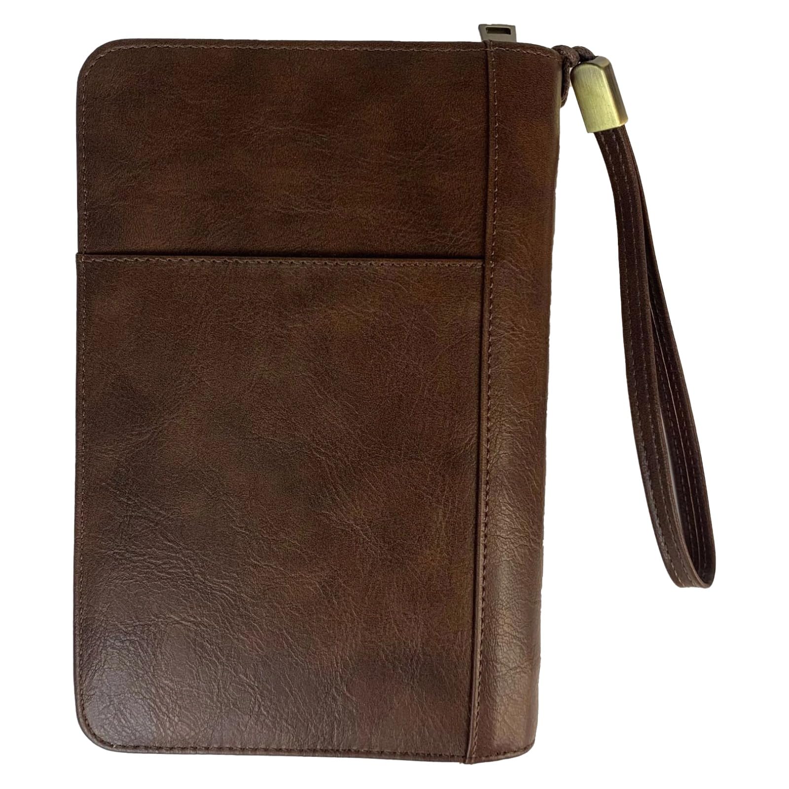 Etui na 5 cygar, skóra PU, przenośne etui podróżne z paskiem na nadgarstek, brązowy wzór retro liczi, mieści do 5 cygar, zapięcie na zamek błyskawiczny, wewnętrzna przegroda na karty, 21,1 x