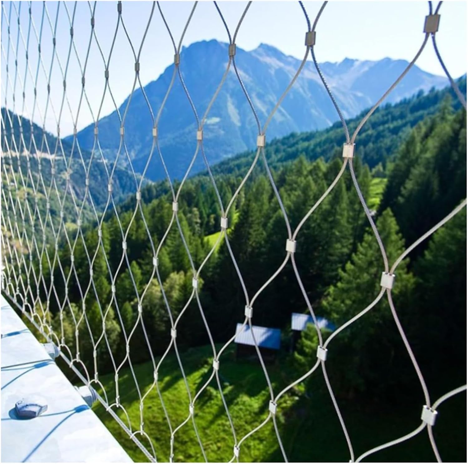 Maille de protection contre les chutes haute altitude en inox flexible 2x6m