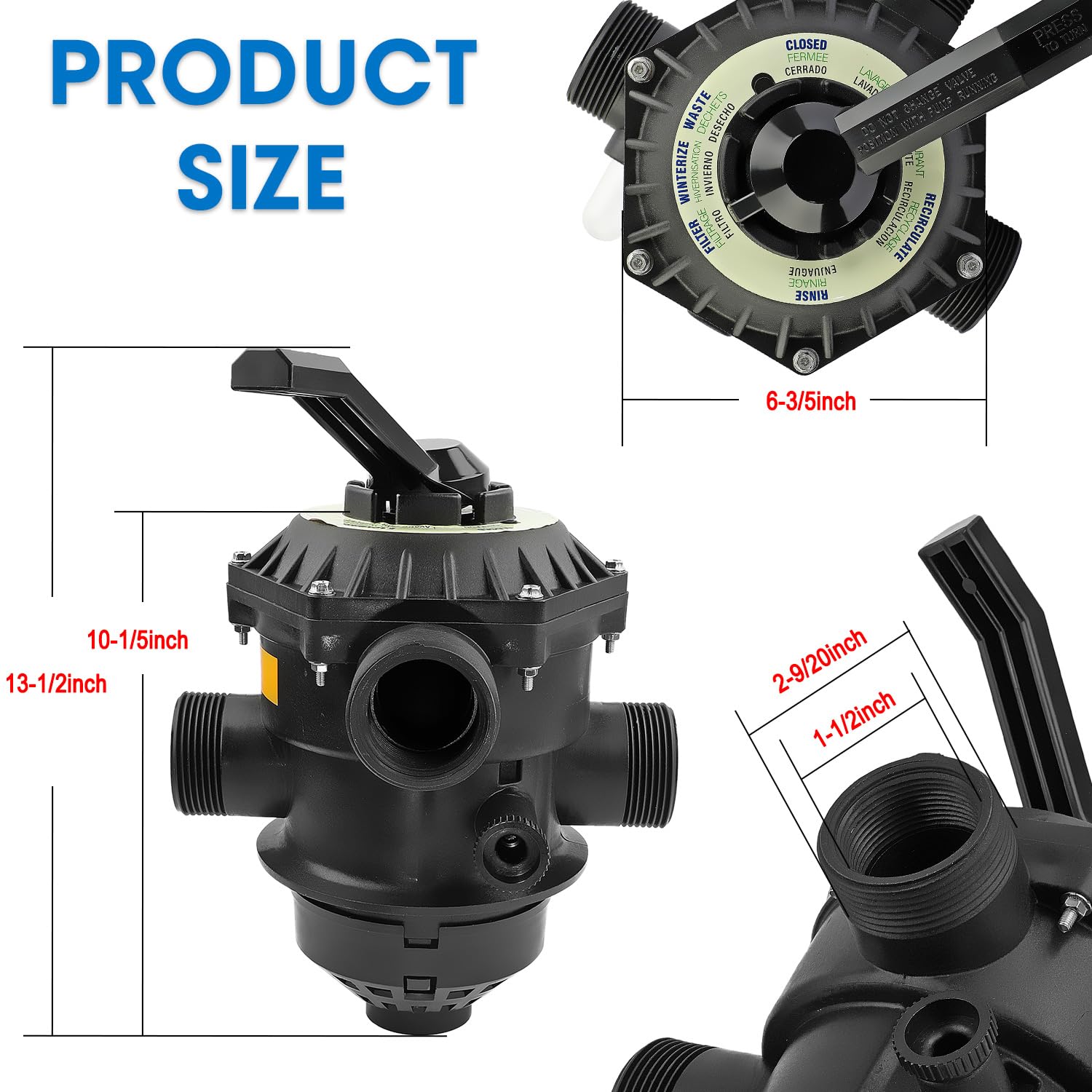 ❁リクたんです❁ Amazon.com: Pentair 262506 1-1/2-Inch 6-Way Clamp Style