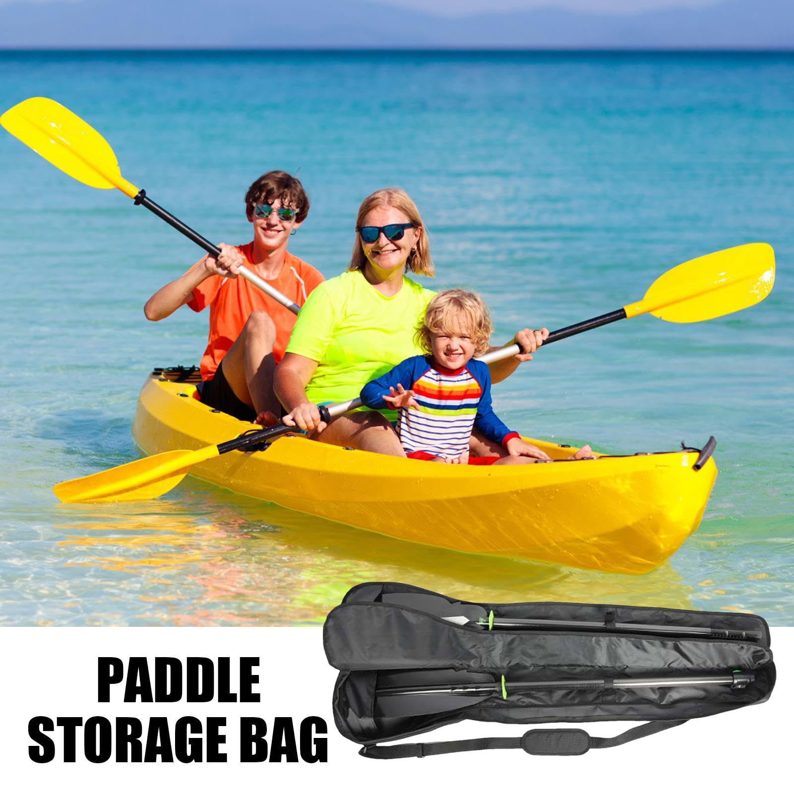 Borsa portaoggetti per kayak, in tessuto Oxford, 130 x 25 x 7 cm, borsa per pagaie a doppia testa, impermeabile, a tre sezioni, tracolla regolabile per sport