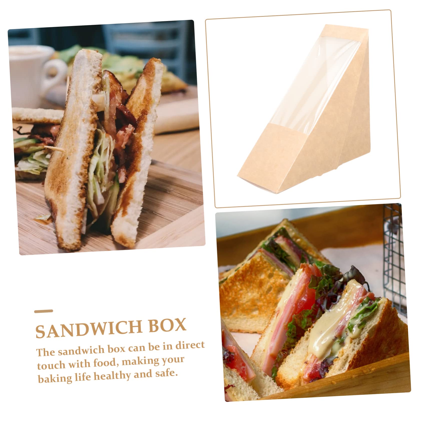 Gatuida 100piezas Caja De Sándwich De Papél Kraft Para Envasar Repostería Caja Para Comida Para Llevar Para Hornear Pasteles