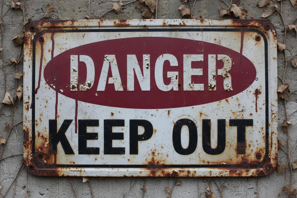 Wall Decor Danger Keep Out - Mining Metal Sign 8x12Inch Clear Signage For S, Fences Vintage Signs Aluminum Plates Printed