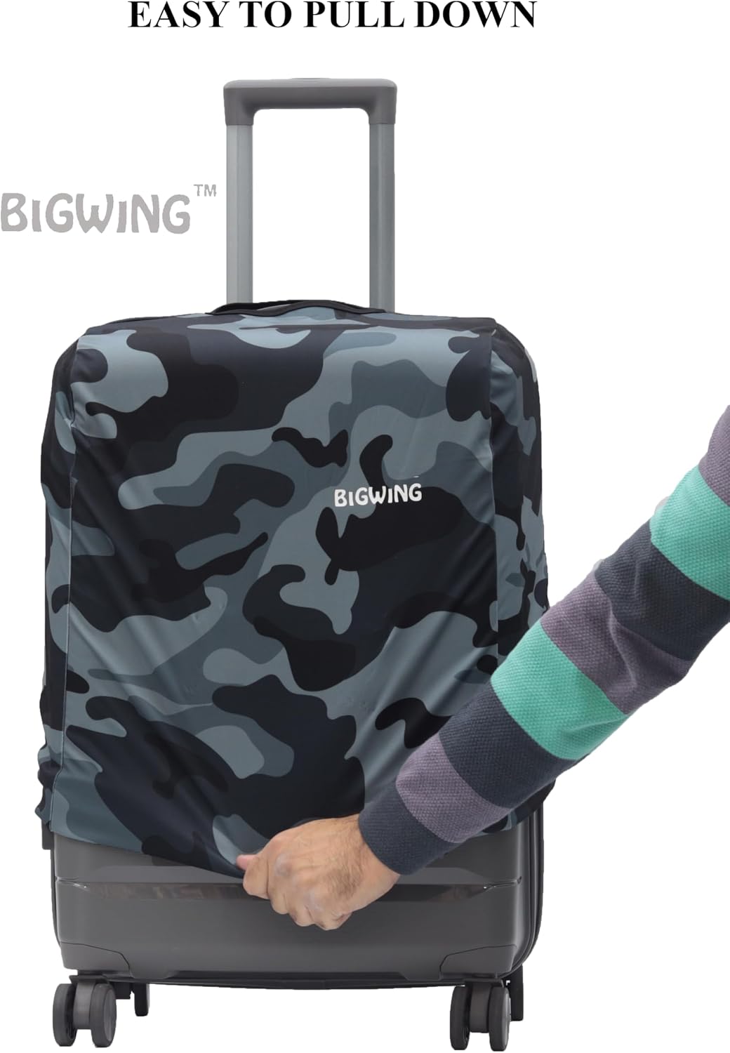 Polyester Camouflage Print Protective Hard Luggage Trolley Bag Cover, Fits Only On Fiber - Plastic Trolley Bag, Multicolor, Small - 20 inch (55 cm) Cover, Travel Accessories