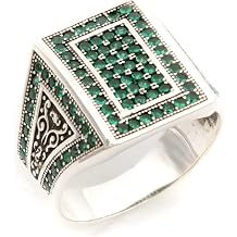 Turkish Men Ring, Zircon Stone, Pure 925 Sterling Silver Modern Jewelry, Personalized Anniversary Gift For Boyfriend