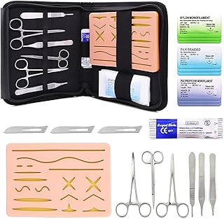 縫合練習キット 外科縫合キット 縫合セット 医学生向けスペクタビリス縫合練習キット 大型シリコンパッド、研究と練習のための医療用縫合キット、創傷縫合練習キット、医学生への贈り物