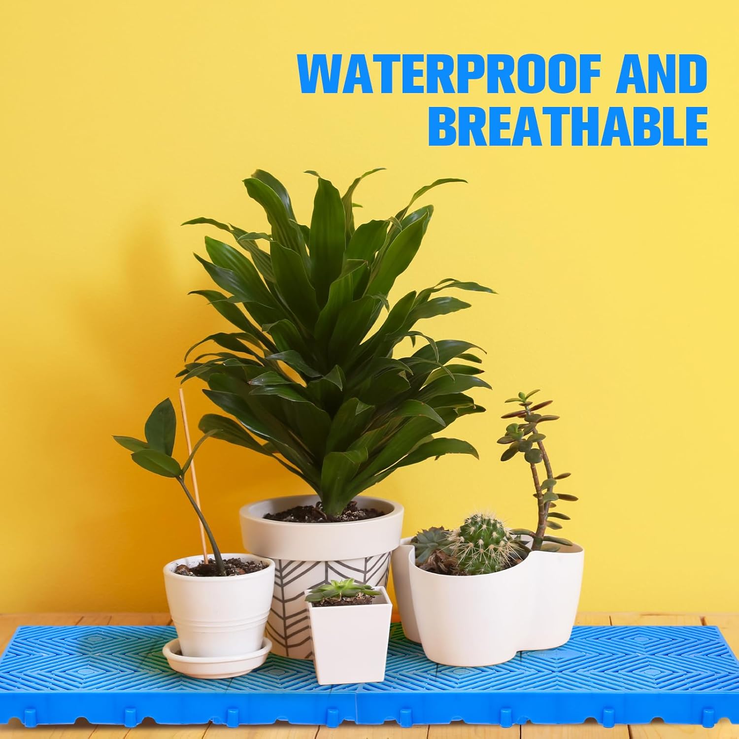 Menkxi 6 Pcs Plastic Pallet for Basement Storage Hdpe Waterproof Grid Ventilation Floor Pallet Lightweight Breathable Grid Pad for Garage Kitchen Supermarket Closet Platform (23.6 x 15.7 x 2 Inch)