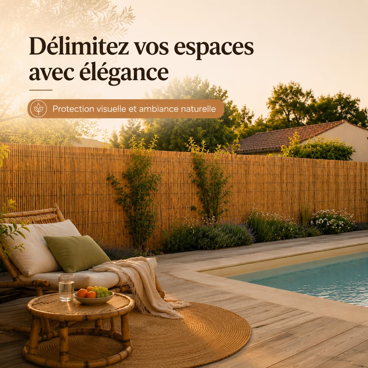 WERKA PRO Lot de 2 Brise-Vue Canisse en Roseau Naturel, 1 x 5 m, Liens en Fil de Fer Plastifié, Occultant pour Clôture et Terrasse (100 x 500 cm)
