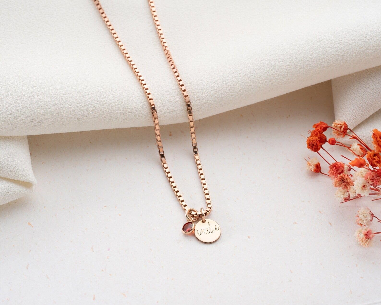 Su misura disco collana con pietra portafortuna personalizzato con nome per mamma Festa della Mamma Natale anniversario compleanno