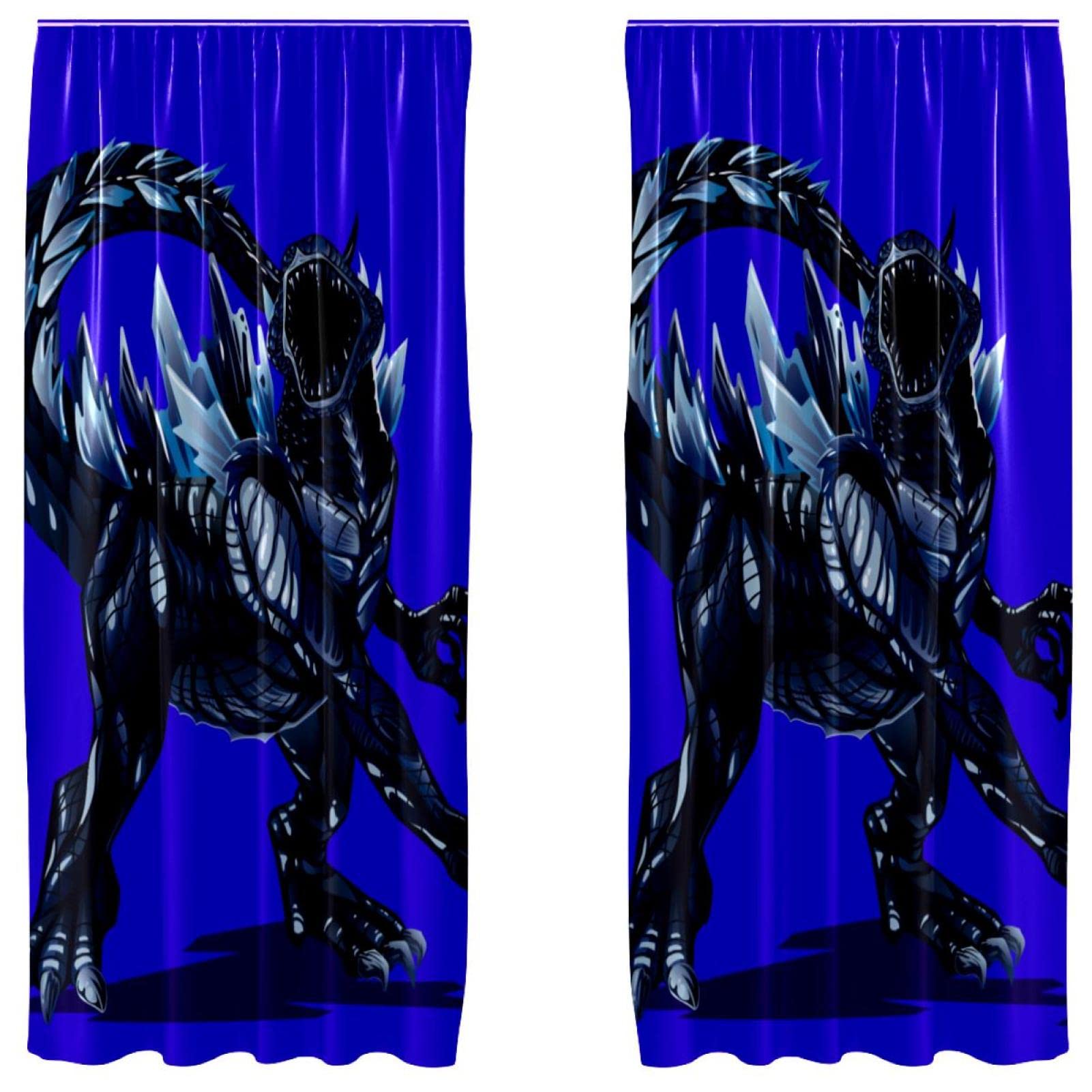 Rideaux dinosaures bleu foncé pour décorer la chambre de votre petit aventurier