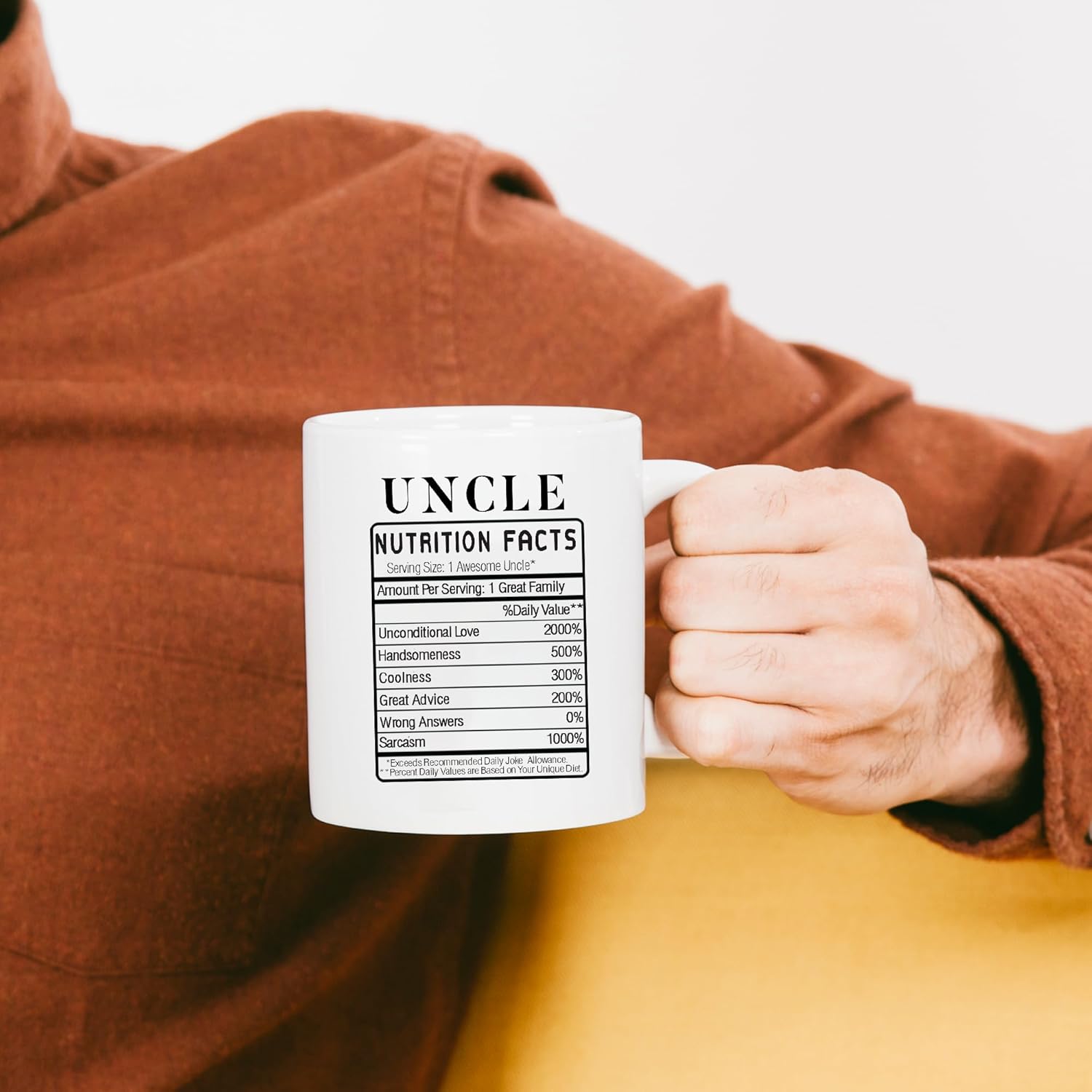 Panvola Uncle Nutrition Facts Label From Niece Nephew Brother Sister Father's Day New Uncles Funny Family Reunion Ceramic Coffee Mug 11oz White Novelty Drinkware - Image 6