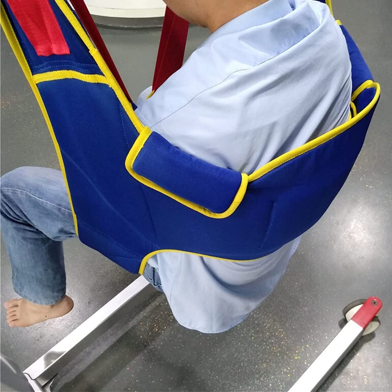 Sling Patient Lifter,Harnais Compatible élingue De Toilette Lève - Malade Lève-Personne pour Les Aidants Naturels,Les Personnes Âgées Sangle de Levage du Patient pour Tout le Corps en U Blue,L