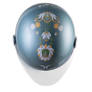 TVARRA Lotus ISI & DOT(USA) Certified Women’s Open Face Helmet Design Helmet, Lightweight Material, Crafted for Women, Extreme Comfort fit with Clear Visor