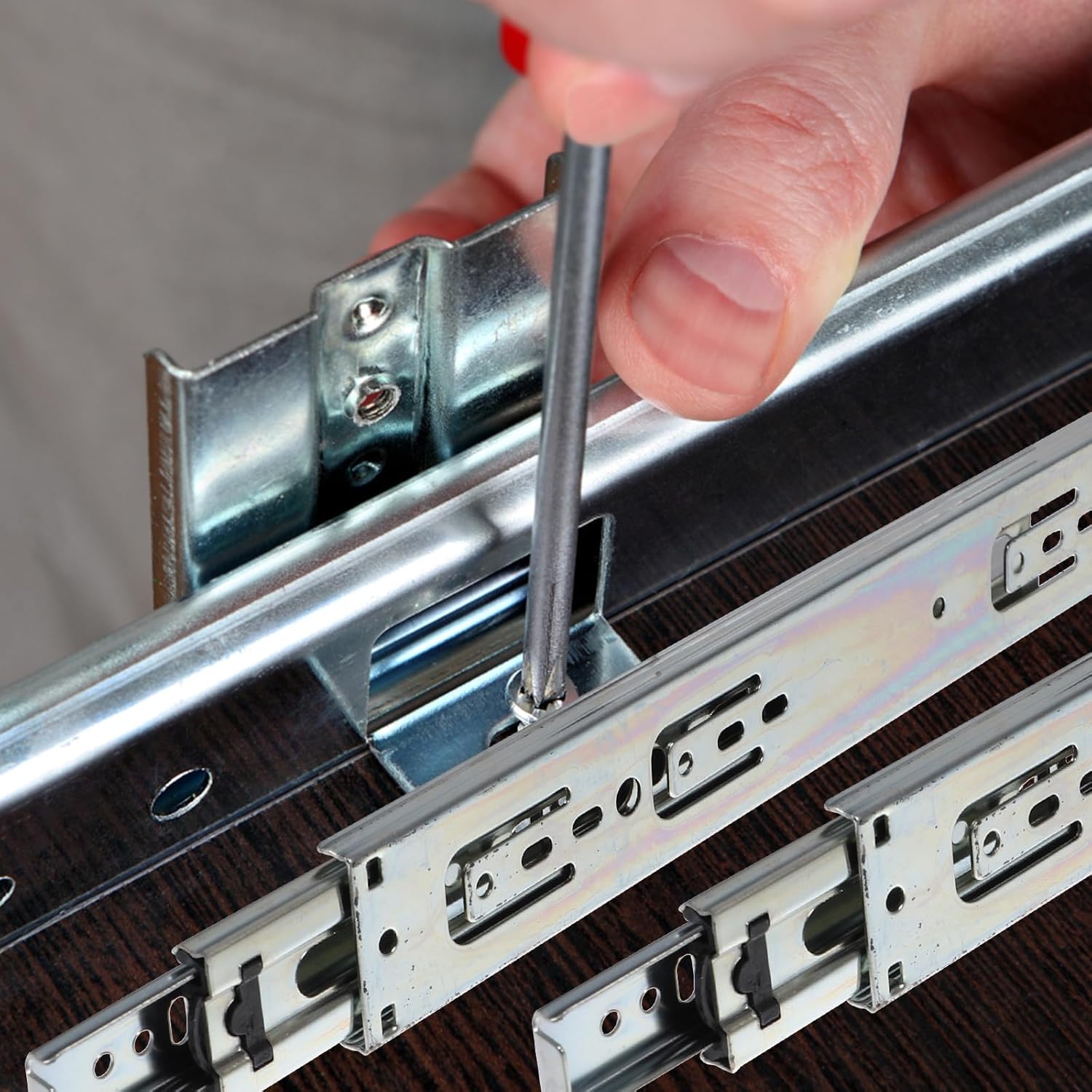 Generic Full Extension Drawer Slides 12 Inch White Three-fold Silent Cabinet Drawer Track Guide Smooth Ball Bearing for Kitchen and Furniture Installation