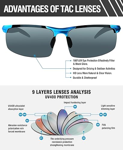 Miniatura 4 de Duco - Gafas de sol deportivas polarizadas para hombre con protección UV 8177s