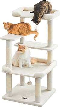 Amazon | MWPO 猫タワー 大型猫 シニア猫 据え置き 安定感 多頭飼い 爪