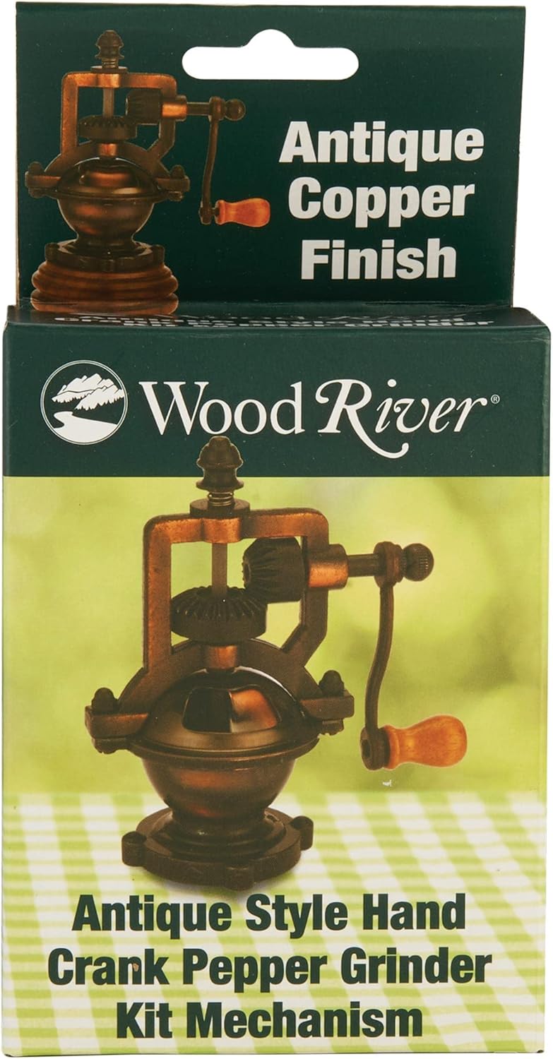 woodturning project kit for antique hand crank pepper grinder mechanism