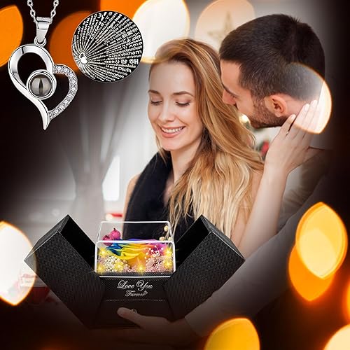 Miniatura 8 de Rosa real preservada, flores eternas, regalo para mamá, abuela, esposa, novia, en el día de la madre, cumpleaños, San Valentín, Navidad,