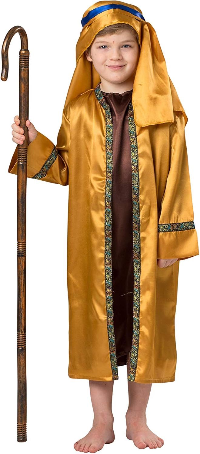Dress Up America Saint Costume for Kids - Boys Shepherd Biblical Costume - Brown and Gold - Image 3