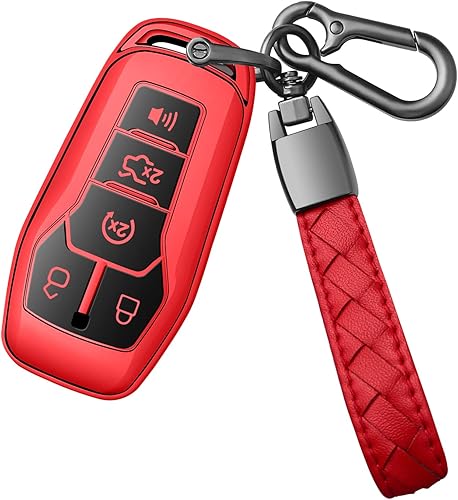 Sindeda Funda para llavero Ford con llavero de TPU suave de alta calidad, protección completa, compatible con Ford Fusion 2013-2016 2015-2017 Ford