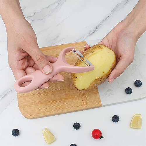 Miniatura 8 de Social Chef - Juego de 2 peladores de verduras con hoja de acero inoxidable, pelador en Y y pelador giratorio para pelar papas, verduras y frutas