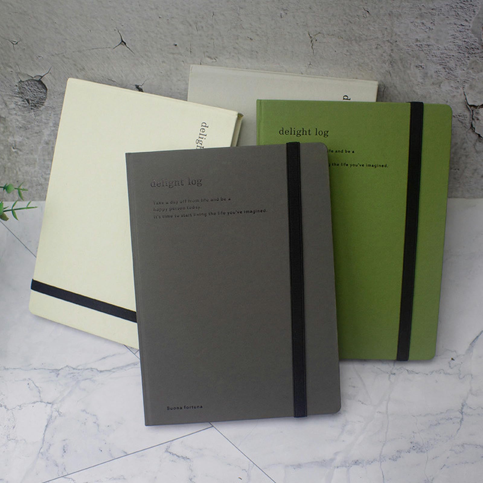 4PC-Creative - Blocco note portatile per lavoro aziendale, quaderno da disegno con cinghia per schizzi, libro bianco - Happy Journal