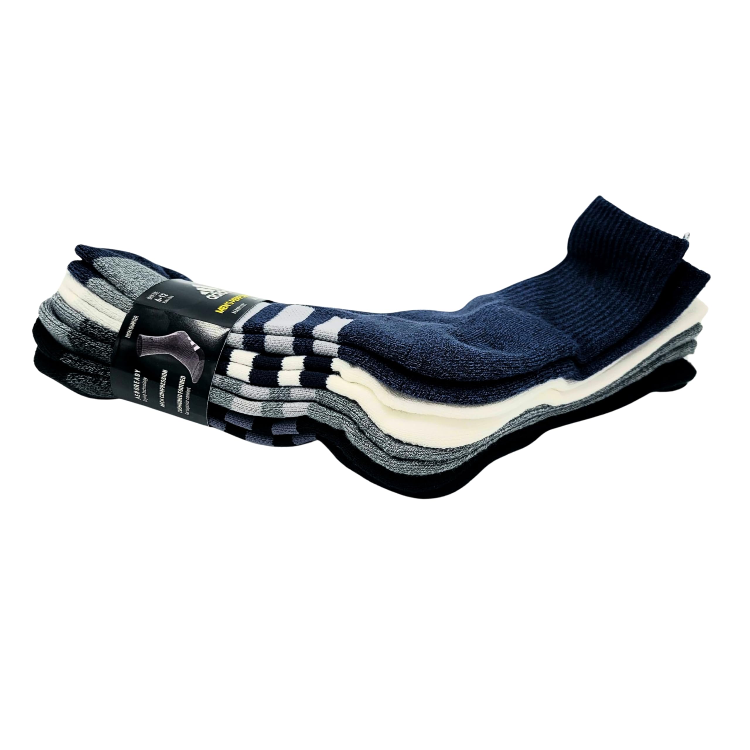 Adidas Set di 4 paia di calzini da uomo blu navy bianco nero grigio misura 39-47, blu, 14, blu, 14