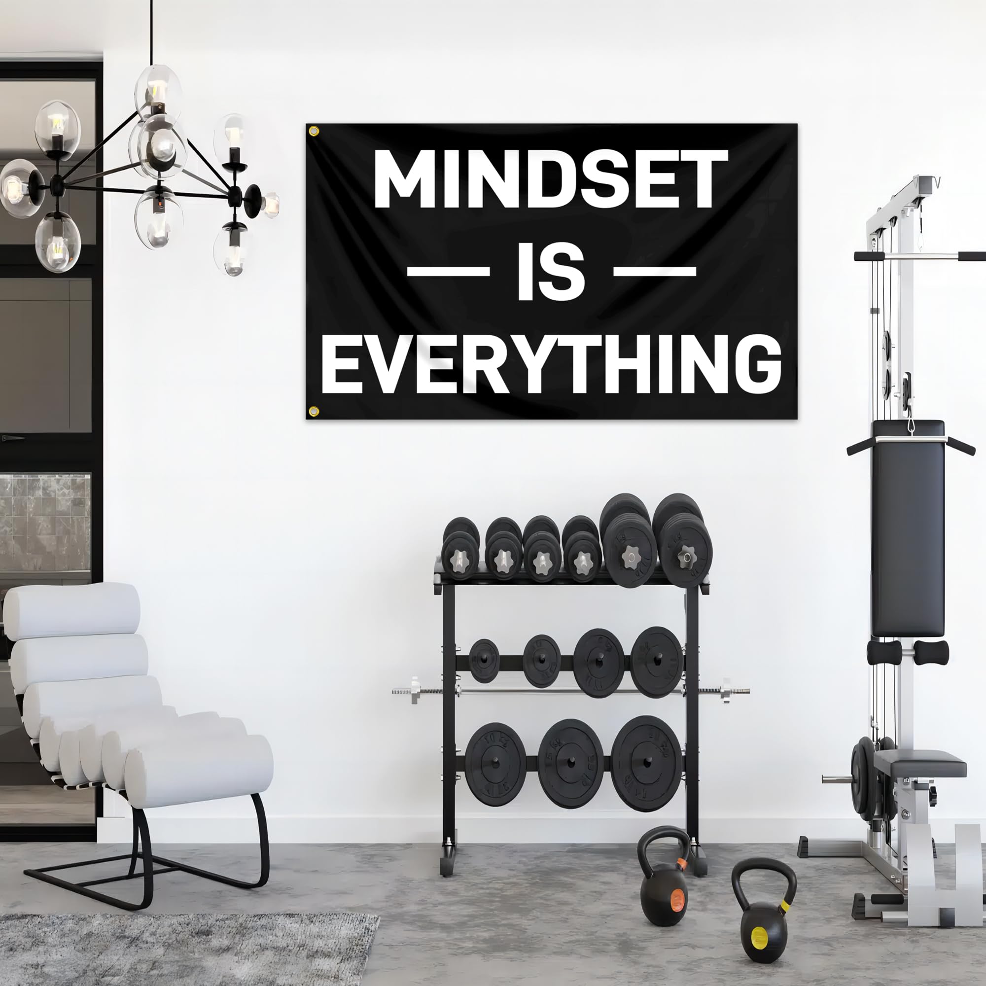 Bannière Motivationnelle Home Gym Damdekoli - Déco Murale Fitness