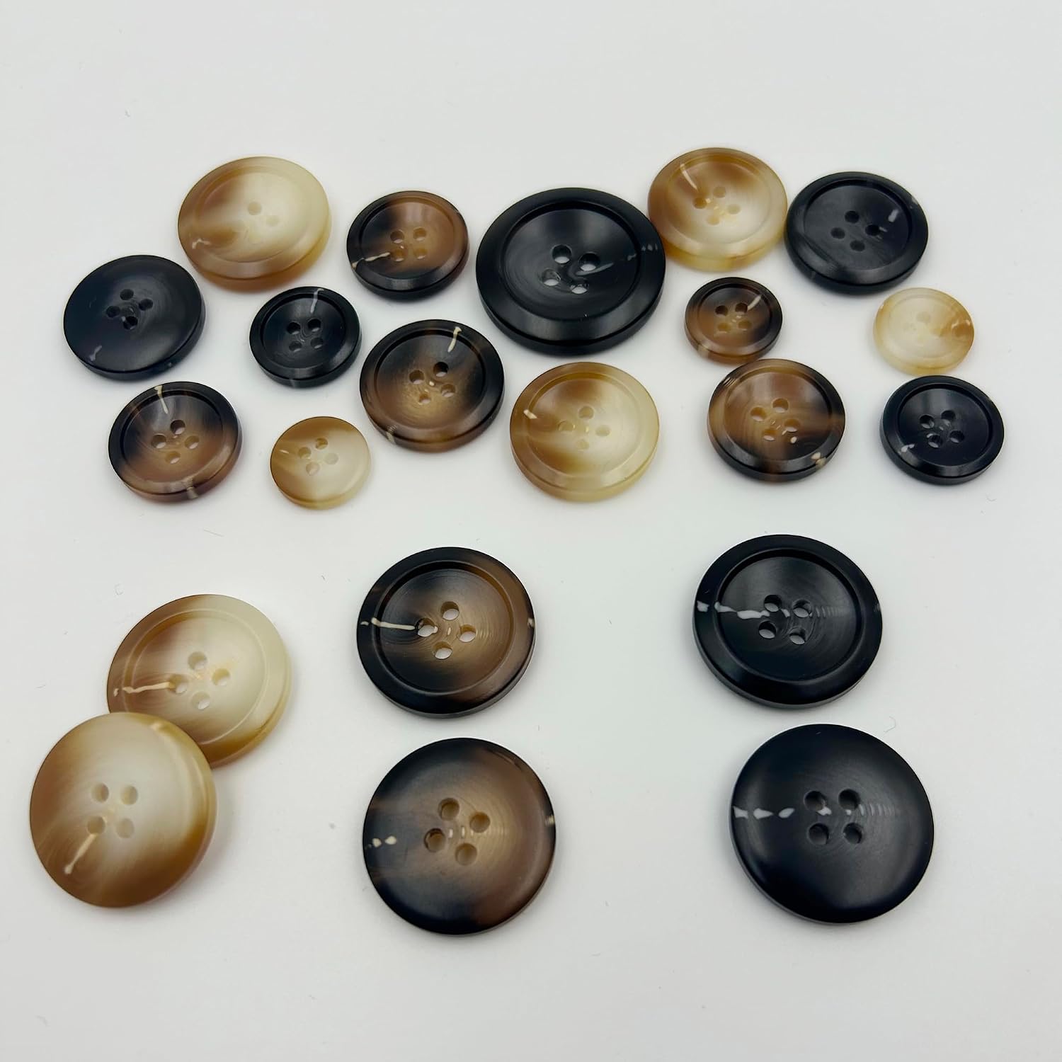 108 Pcs Mixed Color Sewing Buttons,3 Color 5 Size of Clothing Sewing Buttons, Eco-Friendly Craft Buttons, Suit Coats 4-Hole Button (Mix Color 1)