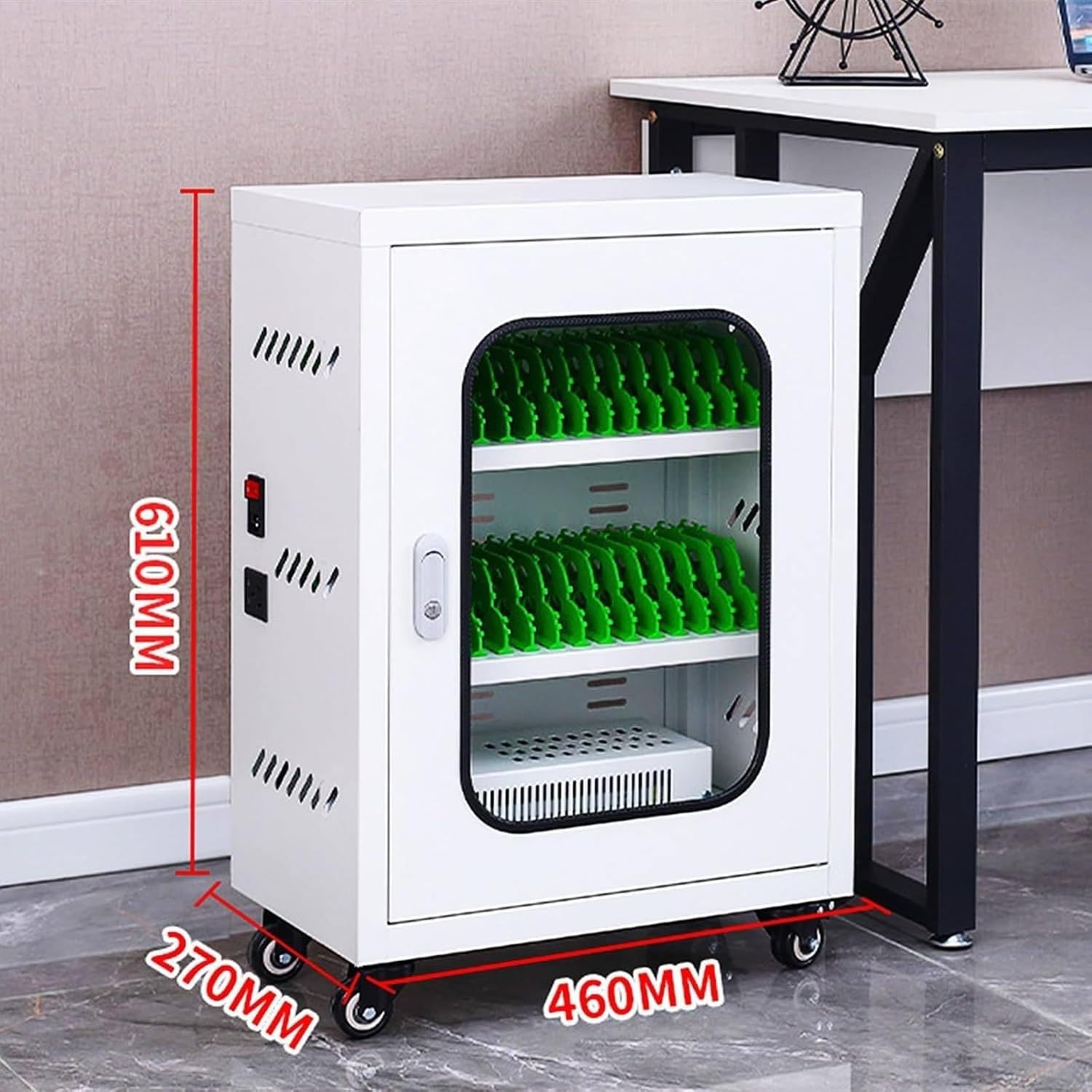 Portable Cellphone Charging Locker, Aluminum Alloy Mobile Phone Cabinet, Portable Mobile Phone Storage Box, Mobile Phone Safe for Company Conference Room,One Color-12Bit