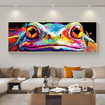 Frogs Diamond Painting, Large Size DIY 5D Diamond Art Kits for Adults, 5D Full Drill Diamond Painting Embroidery Cross Stitch Arts Craft Kits for Beginners, Home Wall Decor 50x120 cm/20x48 Inch M-556
