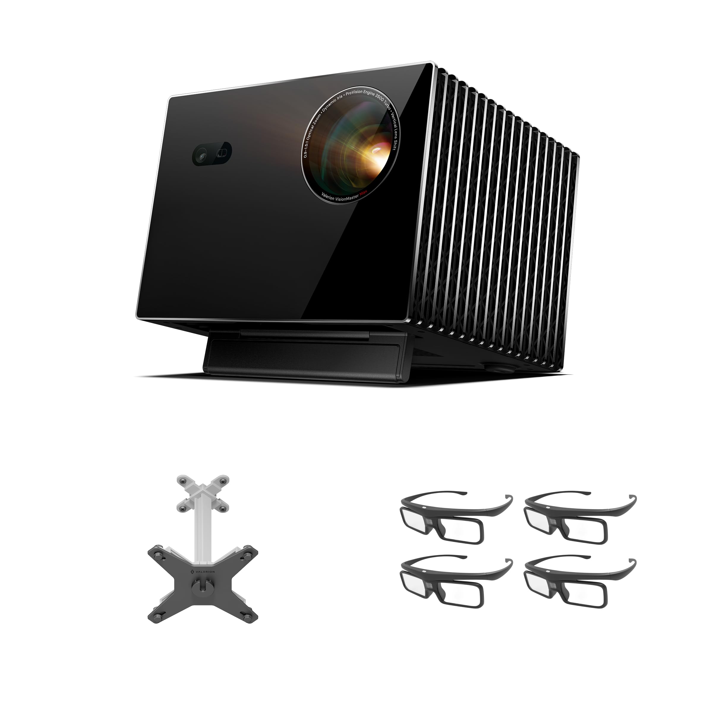 AWOL Valerion VisionMaster Max with Ceiling Mount Conversion Plate and DLP Link 3D Glasses(4 Pack）