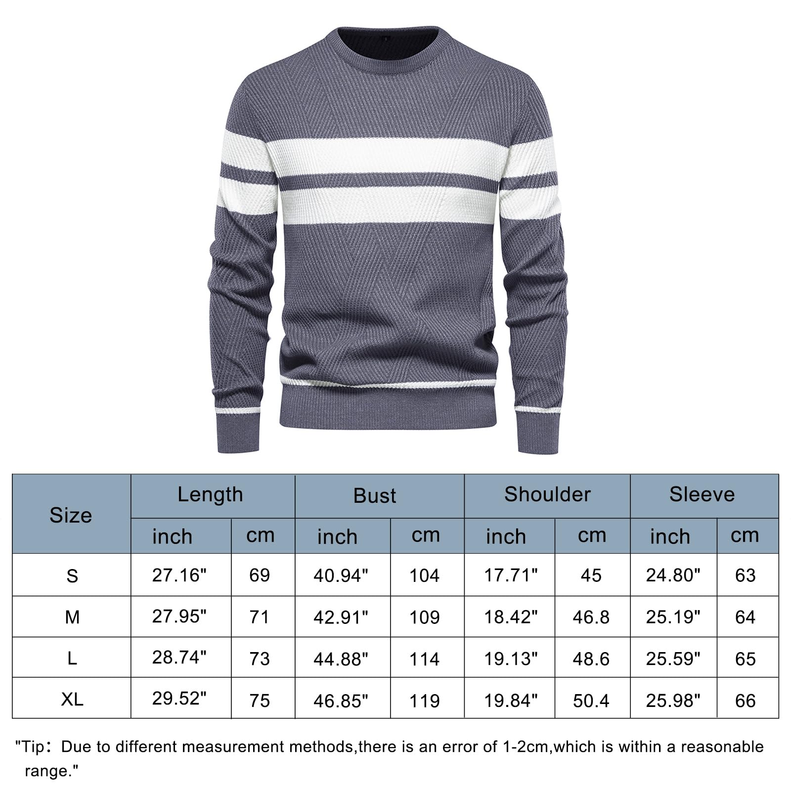 Genfien Jersey para Hombre Jersey de Cuello Redondo Jersey de Punto para Hombre Básico Cálido