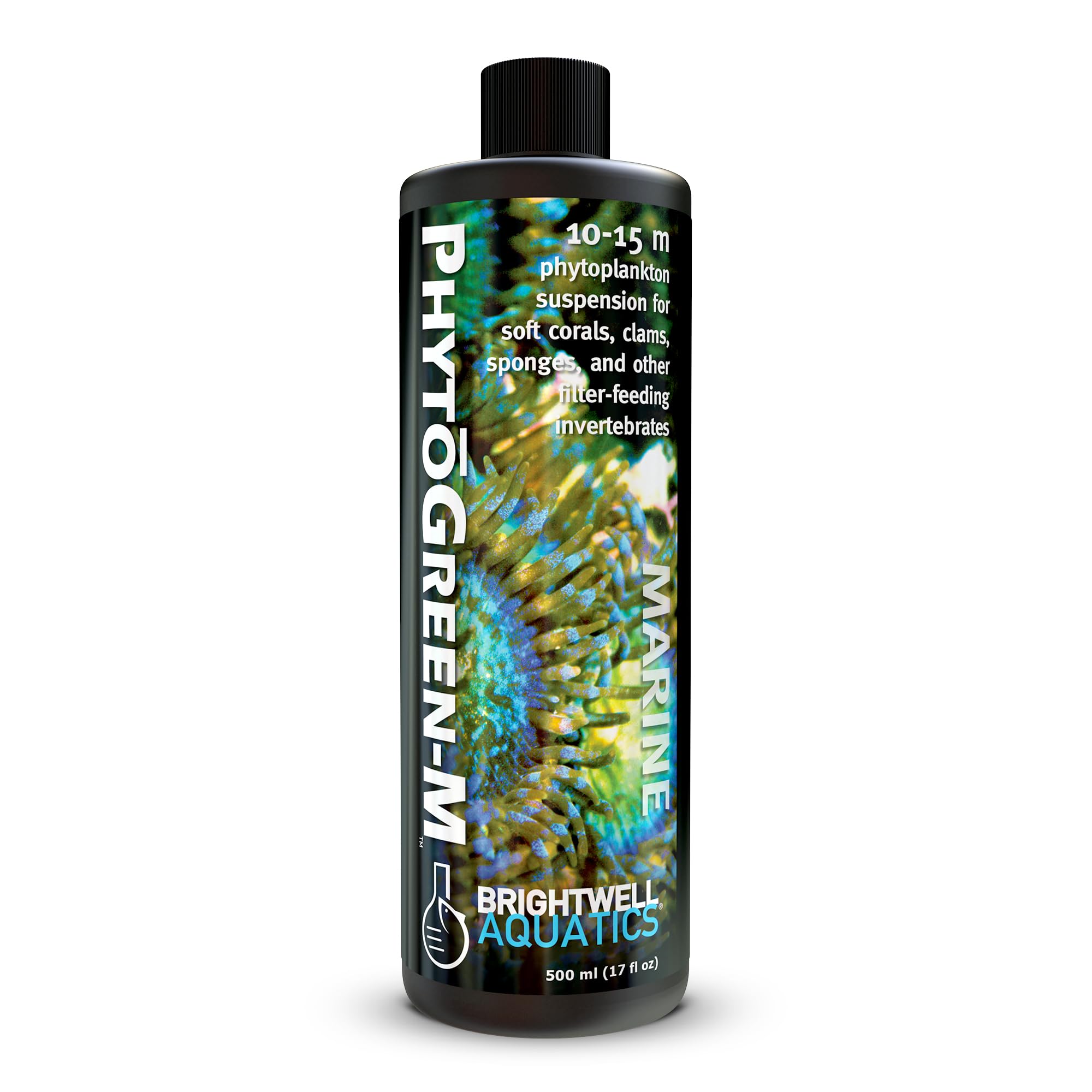 Brightwell Aquatics PhytōGreen-M Marine Phytoplankton for Reef Aquariums – Supports Corals, Sponges, Clams, Tube Worms & Filter Feeders – Amino Acids, EPA, 500 ml