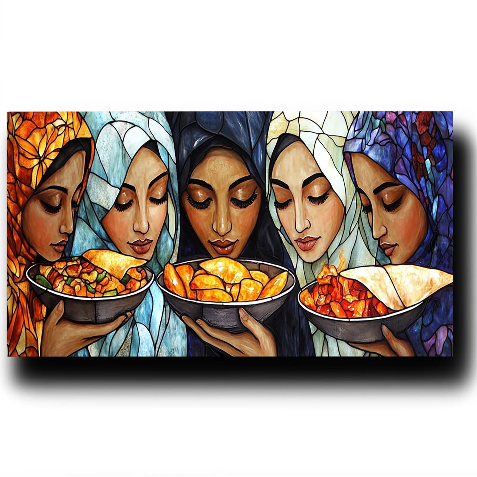 DIY Malen nach Zahlen Erwachsene Frau Malen nach Zahlen ab 7 jahre Mädchen Delikatessen Kreativ set für Erwachsene mit Leinwand Acrylfarben set und Pinsel,Bastelset zum Bemalen,Wanddeko 80X160cm 7-Q-C