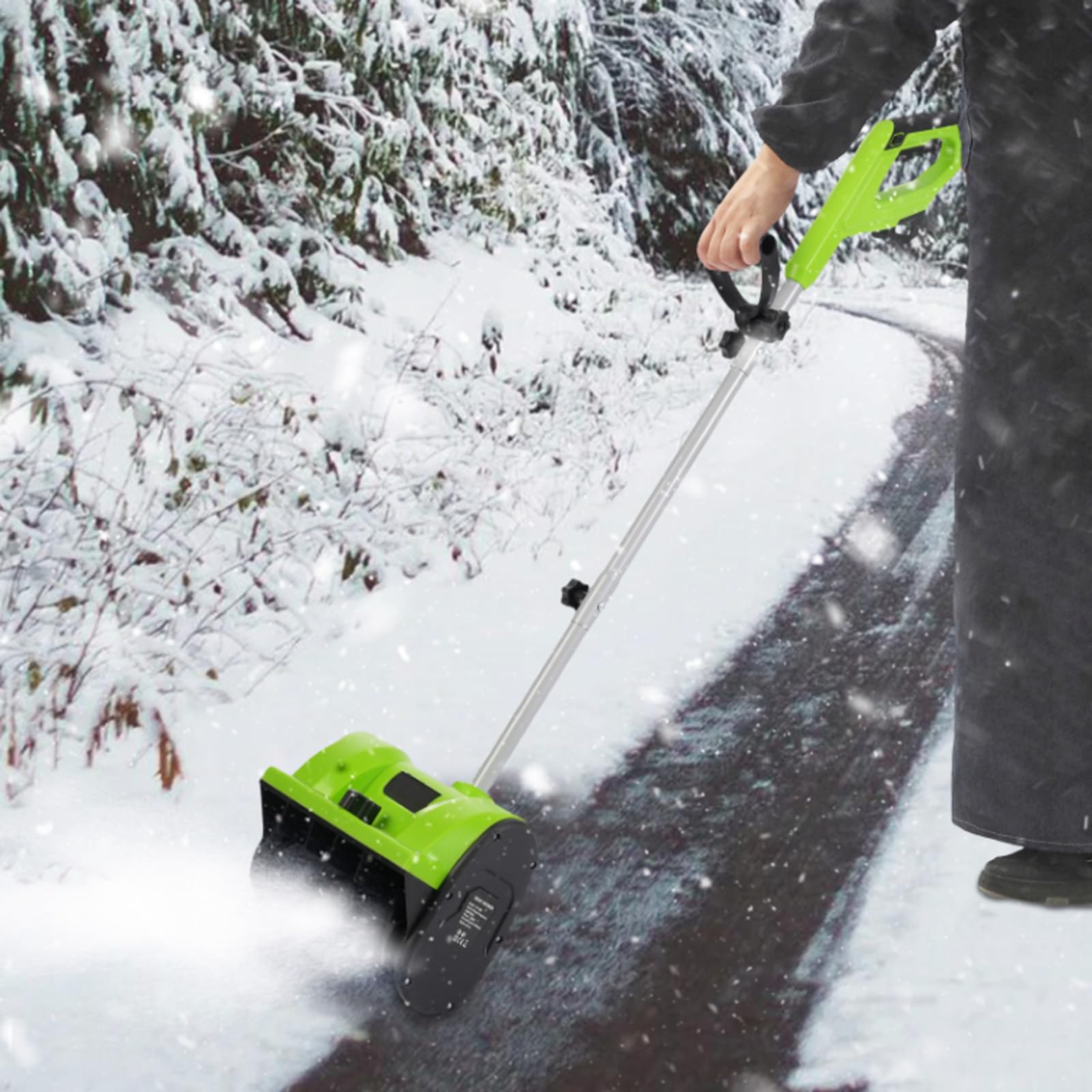 Sopladores Nieve, 1200W Barredora Nieve Soplador Eléctrico Barredora 220V Exteriores Dirección Lanzamiento Nieve Ajustable Mango 180 ° 3500 Rpm Distancia Máxima Lanzamiento 8M 32cm Ancho Barrido Nieve