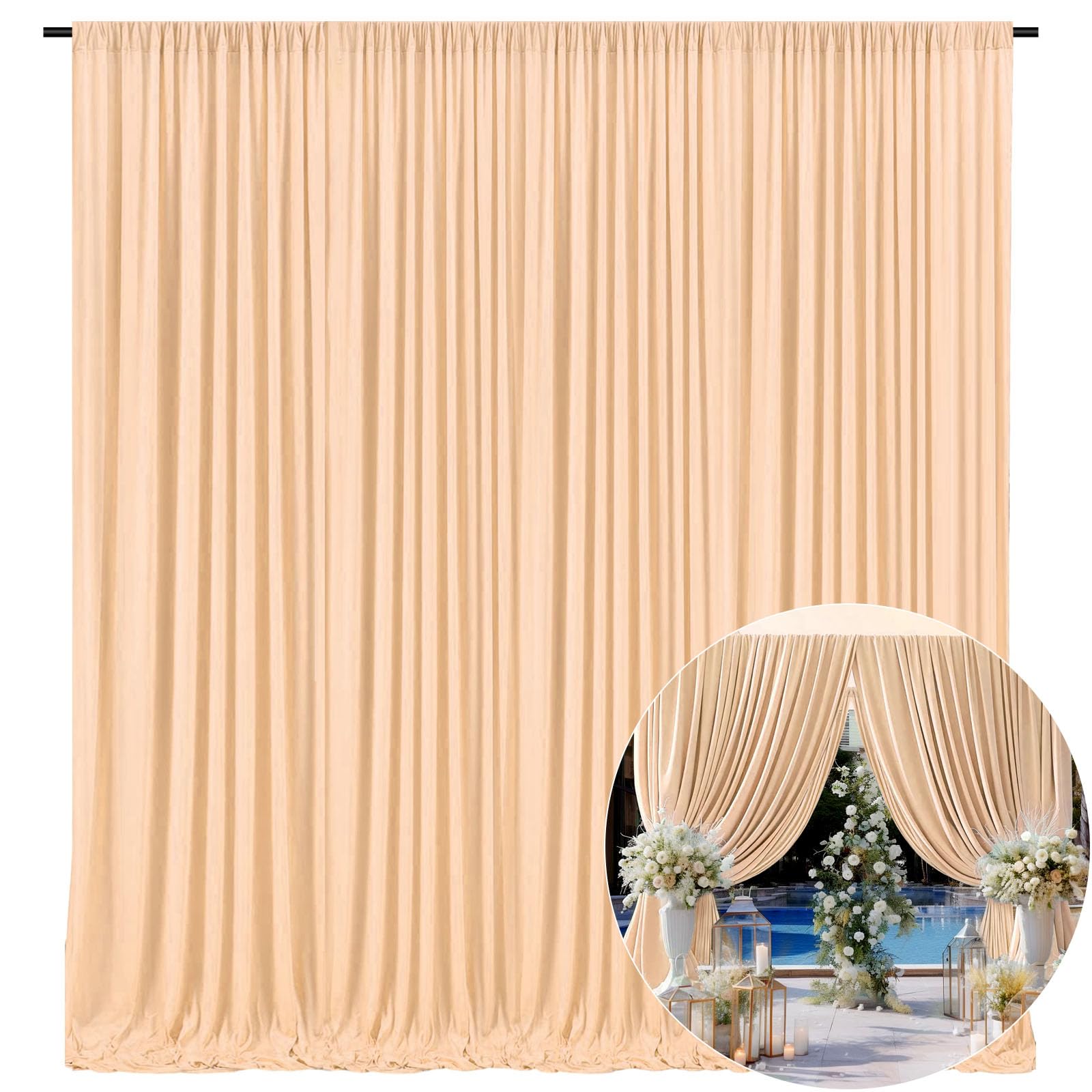 Amazon.com : 10 x 10 Feet Champagne Backdrop Curtain for Partie ...