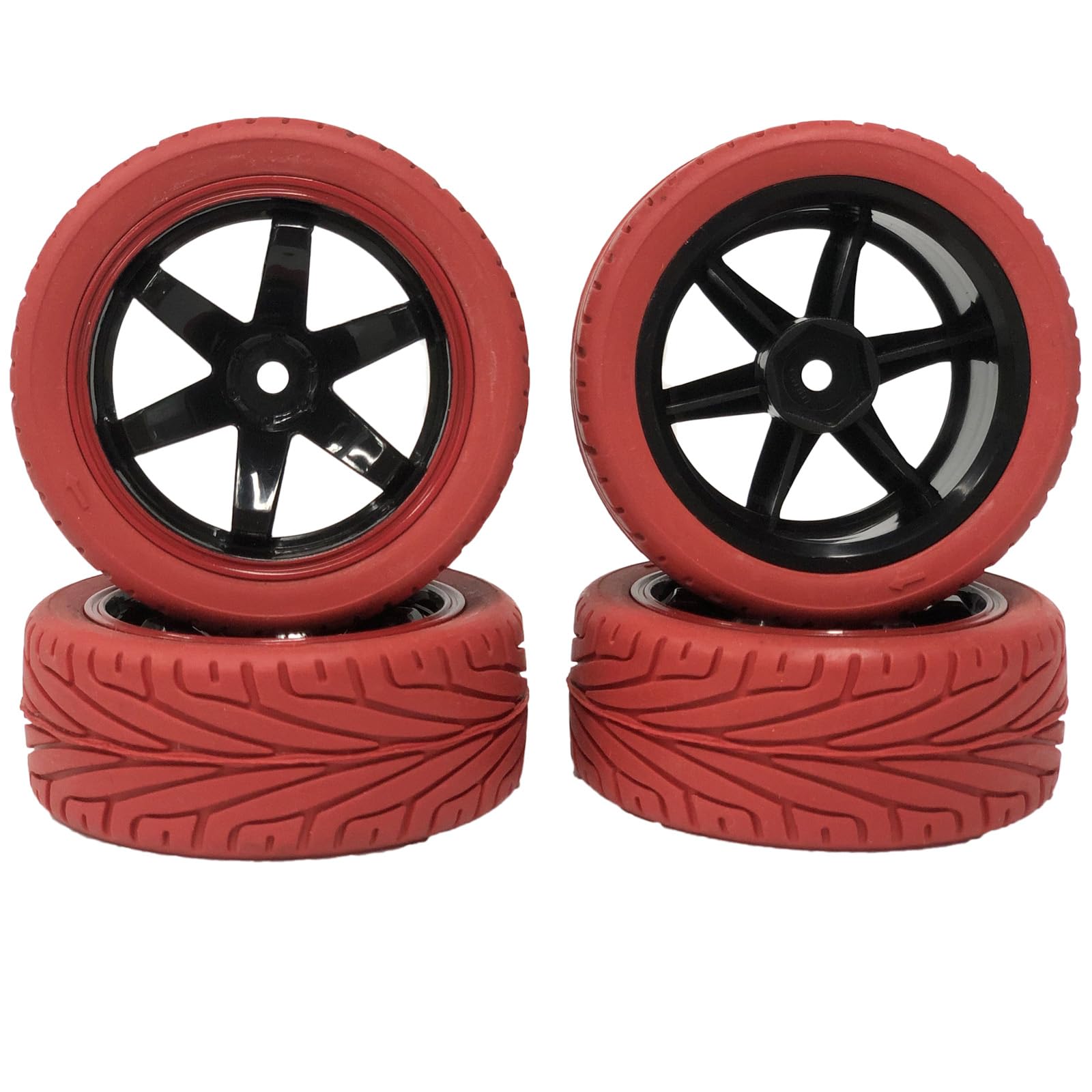 4 neumáticos de 2.992 in RC Rally de goma y llantas de plástico de 0.472 in hexagonales compatibles con 1:10 1:12 1 4 neumáticos de 2.992 in RC Rally de goma y llantas de plástico de 0.472 in hexagonales compatibles con 1:10 1:12 1