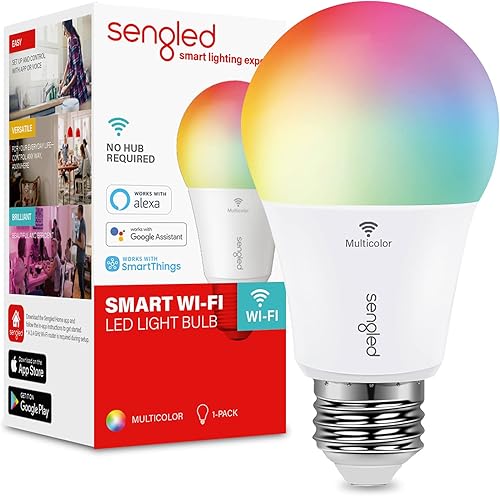 Miniatura 12 de Sengled G2 Wi-Fi Bluetooth focos inteligentes, bombillas inteligentes que funcionan con Alexa y Google Assistant, bombillas LED que cambian de color