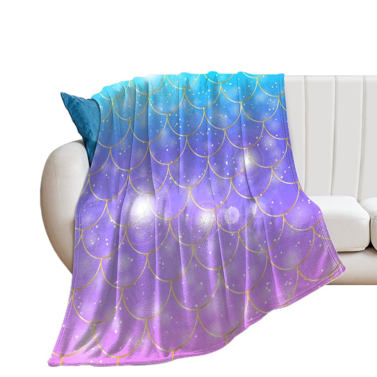 Couverture de lit polaire 150x200cm douce et chaude sirène