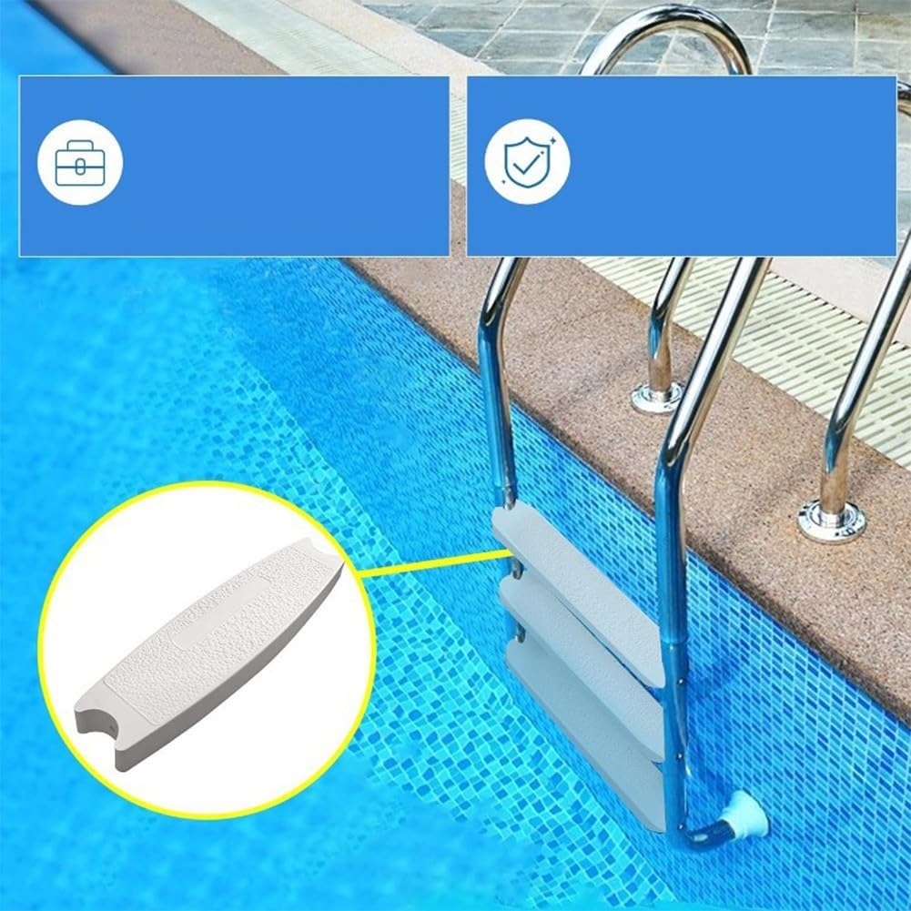 Rutschfeste Poolleiter-Ersatzstufen 3er-Pack, Kunststoffleitersprossen mit gepunkteten Traktionsoberflächen, Universal für 4,8 cm runde Schienen für unterirdische und oberirdische Schwimmbecken
