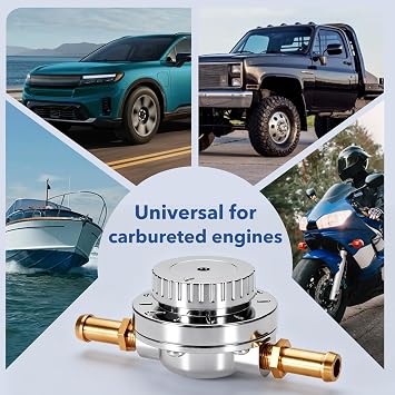 9710 Fuel Pressure Regulator Kit: 1-5PSI Manual Adjustable Engine Carburetor Carb With 1/4