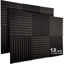 Techos Acusticos Oficina JBER Paneles Acústicos de Carbón para Estudio, Cuñas de Espuma, 2.5 x 30 x 30 Pulgadas, Paquete de 12