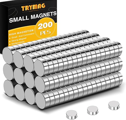 TRYMAG Imanes pequeños para refrigerador, 200 unidades, multiusos, pequeños imanes de oficina de disco redondo para refrigerador, pizarra blanca,