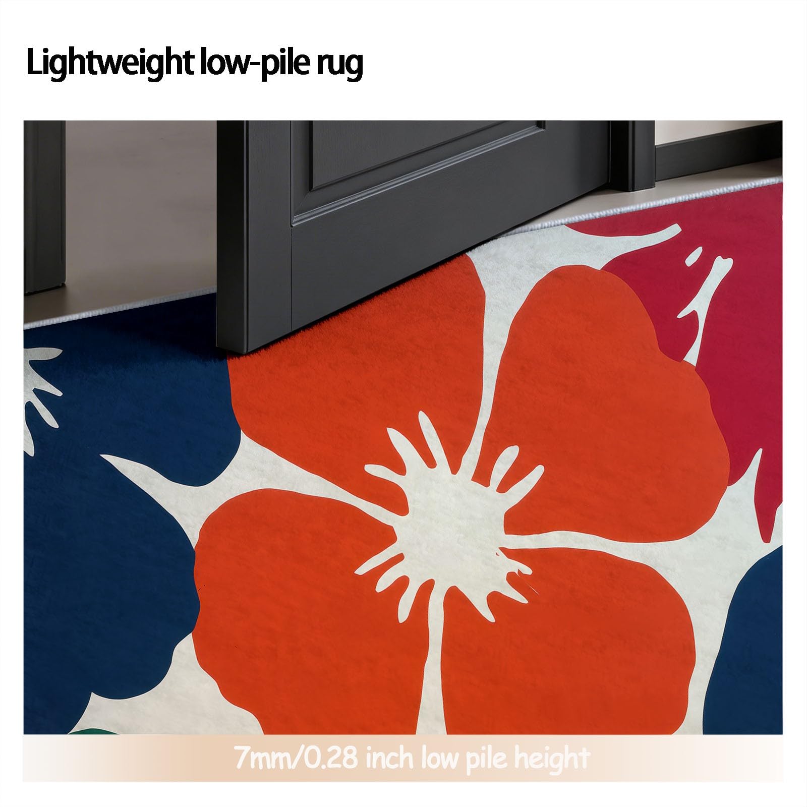 Okrągły dywan 120 cm abstrakcyjny średniowieczny nowoczesny czerwony kwiaty geometryczny płatki okrągły dywan, miękki, antypoślizgowy, nadający się do prania - nadaje się do sypialni, jadalni, pokoju